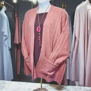 Top Shop Pink Long Sleeve Slouchy Open Cardigan size 12